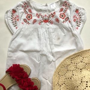 Girl’s Floral Embroidered Top